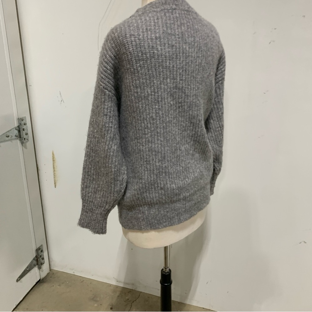 Steve‎ Madden Gray Chunky Knit Cardigan Oversized Button Front Sweater Med 2340 - Picture 5 of 12